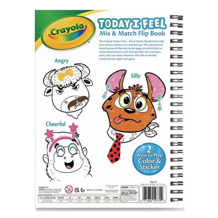 BINNEY & SMITH / CRAYOLA Today I Feel Animal Coloring Book, Ages 3 and Up, 30 Pages (CYO042774)