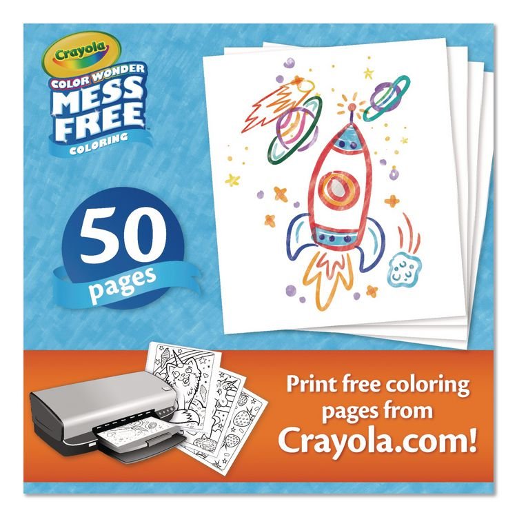 BINNEY & SMITH / CRAYOLA Color Wonder Blank Coloring Book, Ages 3 and Up, 50 Pages (CYO752840)
