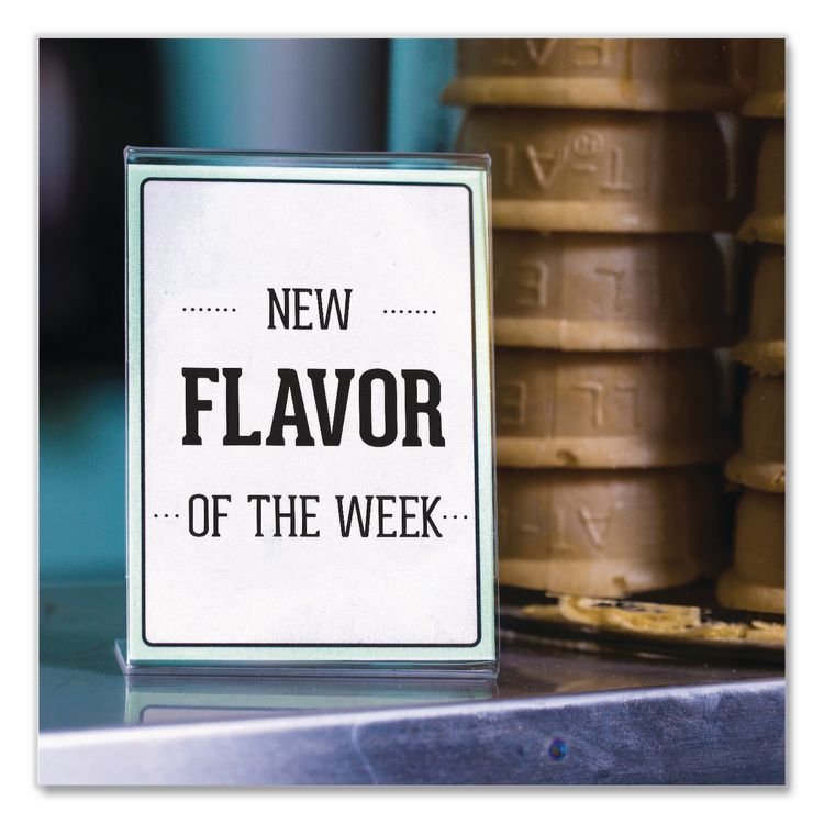 DEFLECTO CORPORATION Mini Tabletop Sign Holder, 3 x 4 Insert, Clear (DEF20006RT)