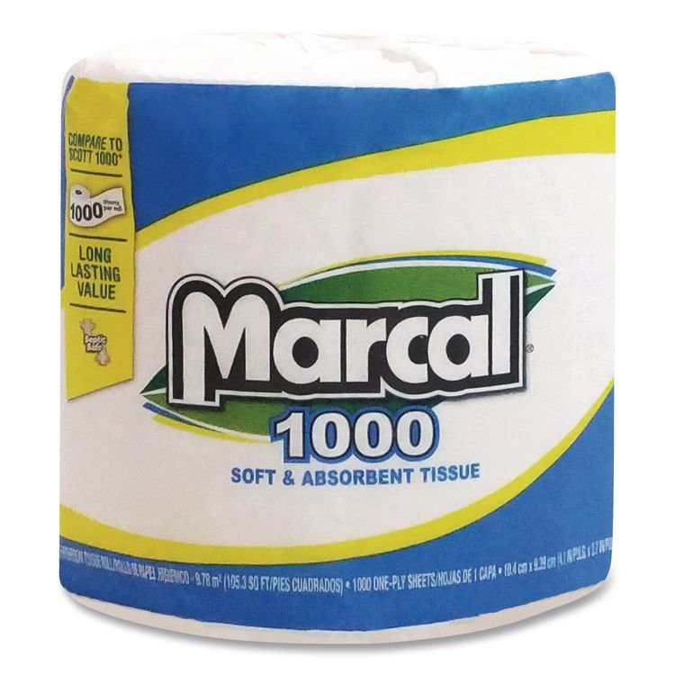 SOUNDVIEW 100% Recycled Bathroom Tissue, Septic Safe, 2 Ply, White, 500 Sheets/Roll, 96 Rolls/Carton (MRC2208)