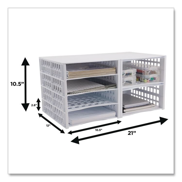 ADVANTUS CORPORATION Literature Organizer, 8 Sections, 21 x 12.25, White (AVT39444)