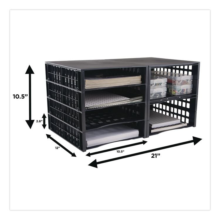 ADVANTUS CORPORATION Literature Organizer, 8 Sections, 21 x 12.25, Black (AVT39443)