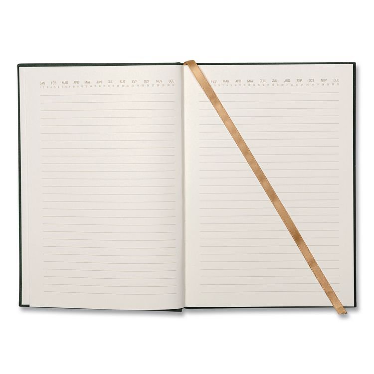 DESIGNWORKS INK Hardcover Journal, Narrow Rule, Green/Gold Soft-Touch Synthetic Suede Cover, (80) 7.88 x 5.5 Sheets (DWOTJB5824ST)