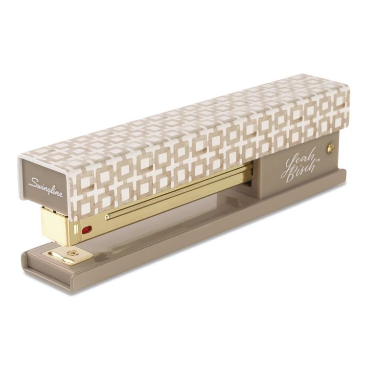 ACCO BRANDS, . Leah Bisch Tan-Tile Full Strip Stapler, 20-Sheet Capacity, Tan/Gold/White (GBCS700035)