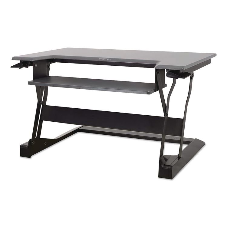 ERGOTRON WorkFit-T Adjustable Standing Desk Converter, 35" x 23.3" x 5" to 20", Gray/Black (ERG33397085)