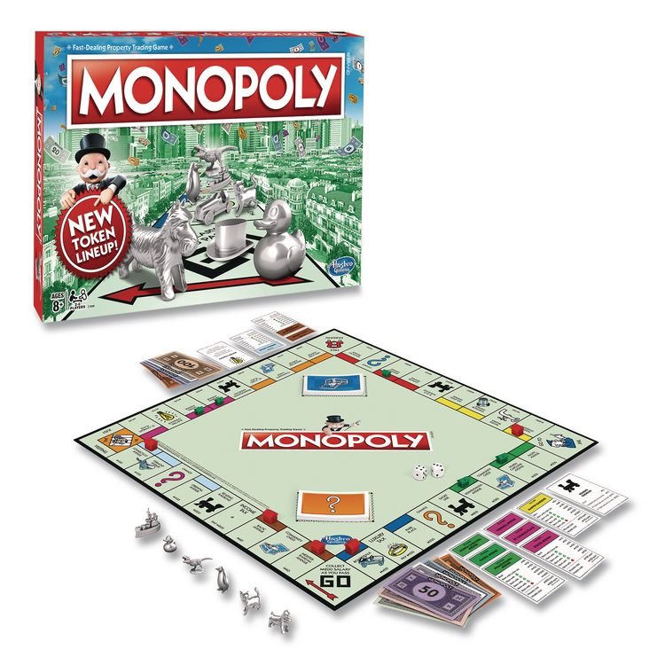 HASBRO Monopoly New Edition Classic Board Game, 2 to 8 Players, Ages 8 and Up, 117 Pieces (HSBC1009)
