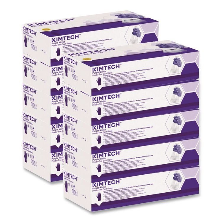 KIMBERLY CLARK PURPLE NITRILE Exam Gloves, Powder-Free, X-Large, 6 mil Thick, 9.5" Long, Purple, 90/Box (ANS55084)