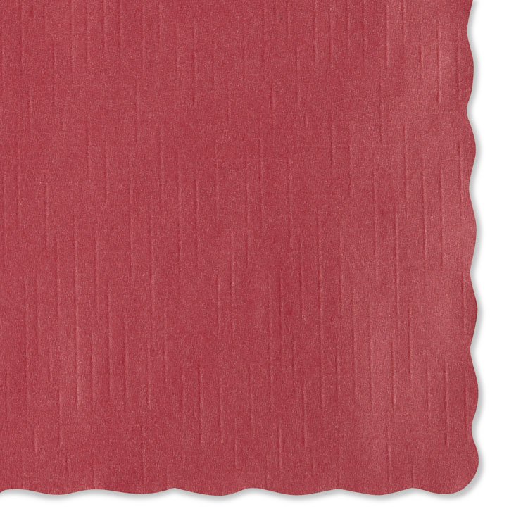 HOFFMASTER Placemats, Smooth Surface, Scalloped Edges, 13.5" x 9.5", Red, 1,000/Carton (HFM310521)