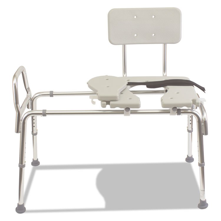 BRIGGS HEALTHCARE Heavy-Duty Sliding Transfer Bench with Cut-Out Seat, 19w x 15d x 19 to 23h, 400 lbs Capacity (BGH52217341900)