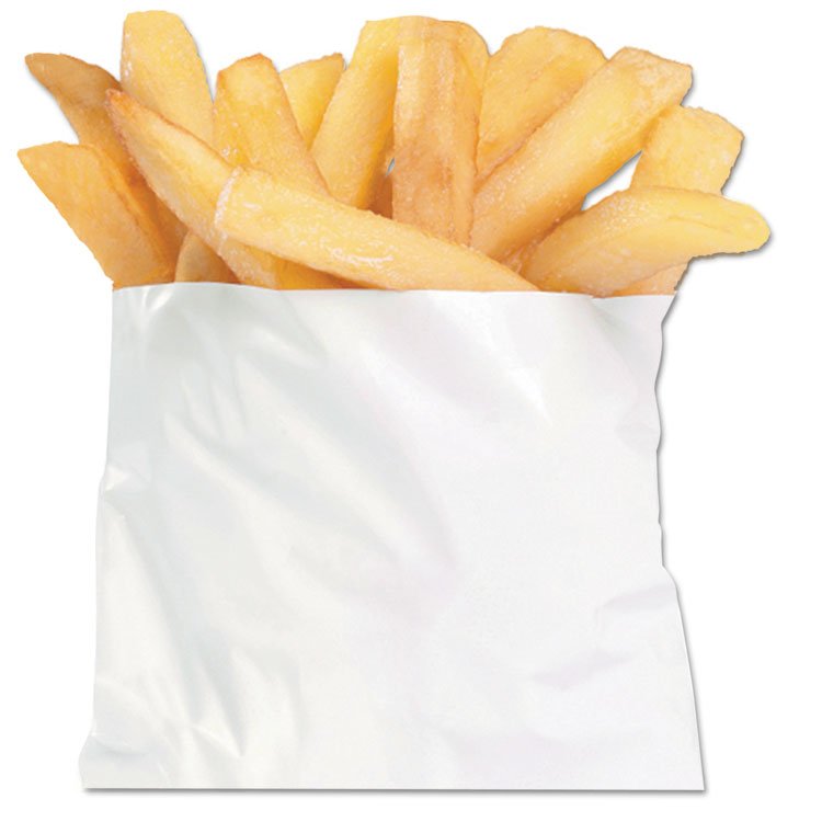 BAGCRAFT French Fry Bags, 4.5" x 4.5", White, 2,000/Carton (BGC450006)