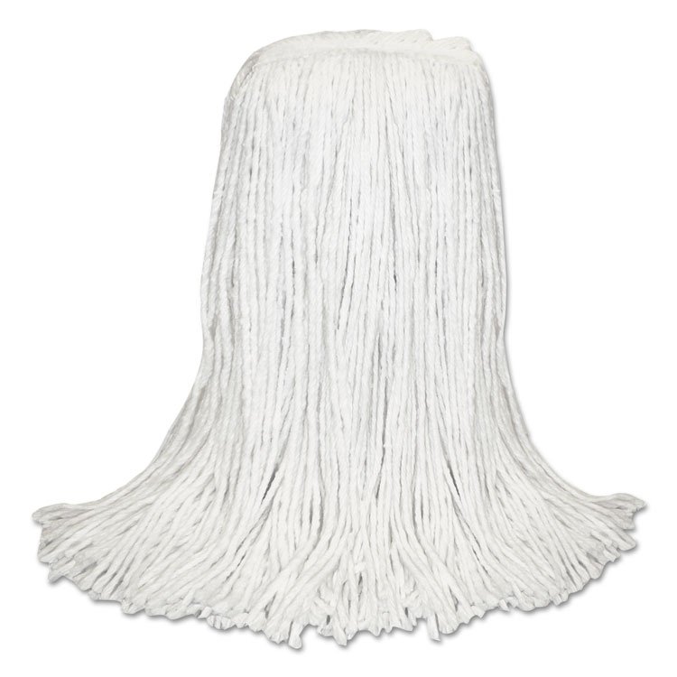 BOARDWALK Banded Rayon Cut-End Mop Heads, White, 24 oz, 1 1/4" Headband, 12/Carton (BWKRM30024)