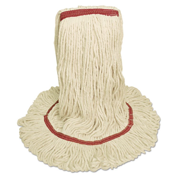 BOARDWALK Mop Head, Premium Standard Head, Cotton/Rayon Fiber, Large, White, 12/Carton (BWK503WHNB)