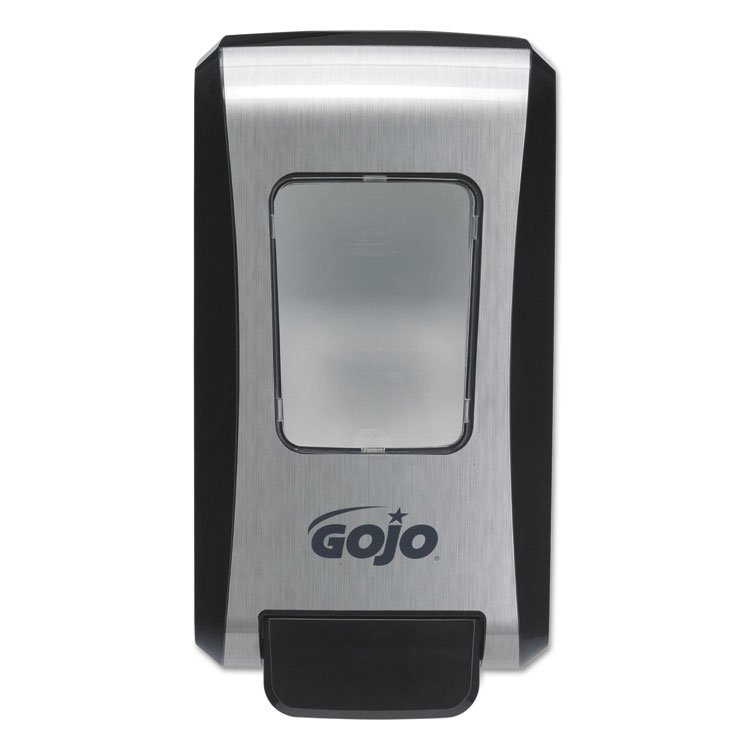 GO-JO INDUSTRIES FMX-20 Soap Dispenser, 2 L, 6.5 x 4.7 x 11.7, Black/Chrome, 6/Carton (GOJ527106)