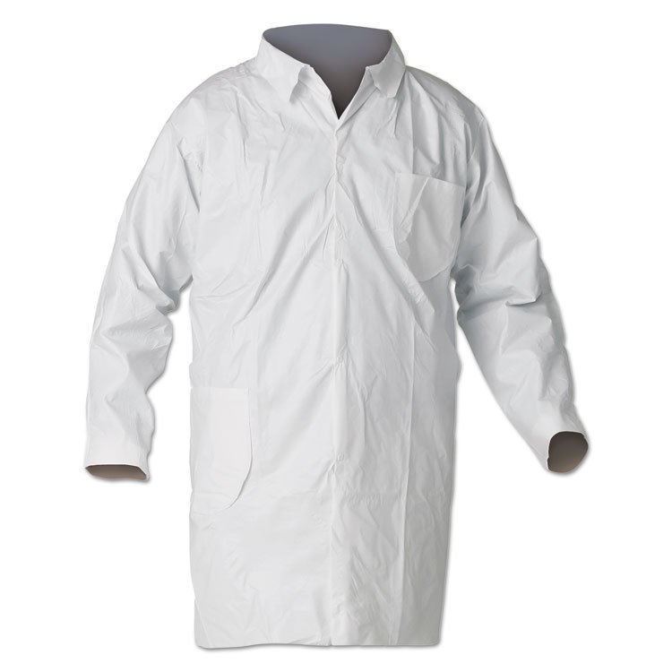KIMBERLY-CLARK PROFESSIONAL A40 Liquid and Particle Protection Lab Coats, Medium, White, 30/Carton (ANS44452)