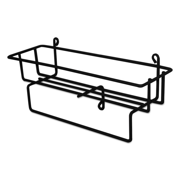 DIVERSEY Wall-Mount Wire Basket for 1.5 L RTD Cleaning Solution Bottles, 16.69" x 31.06" x 9.63", Black, 12/Carton (DVOD3191754)