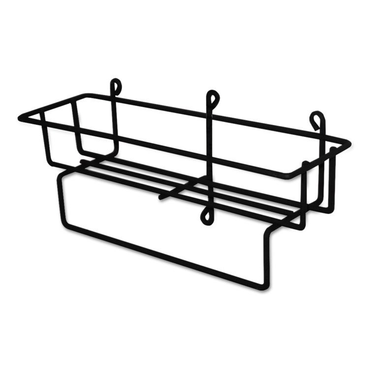 DIVERSEY Wall-Mount Wire Basket for 5 L RTD Cleaning Solution Bottles, 20" x 26" x 13.3" to 14", Black, 12/Carton (DVOD3191762)
