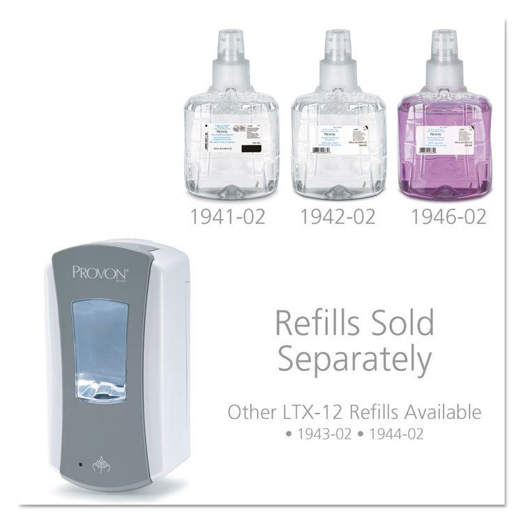 GO-JO INDUSTRIES LTX-12 Dispenser, 1,200 mL, 5.75 x 3.38 x 10.63, Gray/White, 4/Carton (GOJ197104CT)