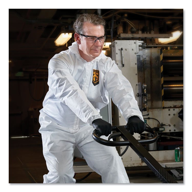 KIMBERLY-CLARK PROFESSIONAL A80 Coveralls with Head/Foot Covering, Saranex 23-P/Cloth, 4X-Large, White, 10/Carton (ANS45667)