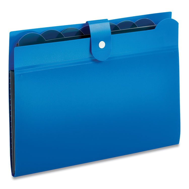 TOPS BUSINESS FORMS Seven-Pocket Expanding File, 1" Expansion, 7 Sections, Snap Closure, 1/7-Cut Tabs, Letter Size, Blue (GLW89551BLU)
