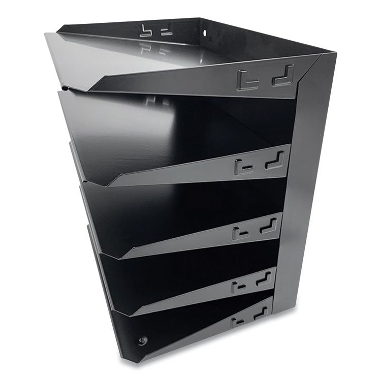 THE COIN-TAINER CO., LLC Steel Horizontal File Organizer, 5 Sections, Letter Size Files, 8.75 x 12 x 12, Black (CTXHASZ0149)