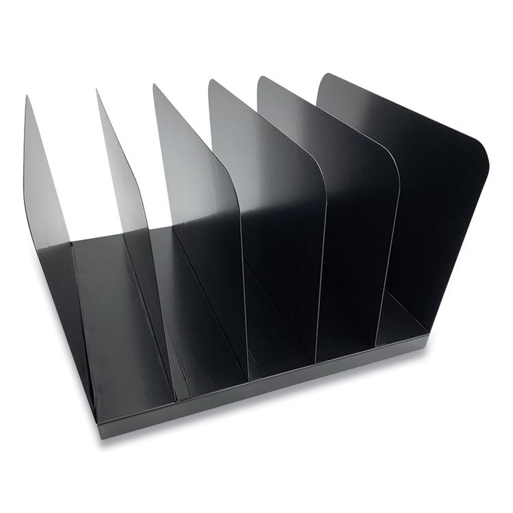 THE COIN-TAINER CO., LLC Steel Vertical File Organizer, 5 Sections, Letter Size Files, 11 x 12.5 x 7.75, Black (CTXHASZ0145)