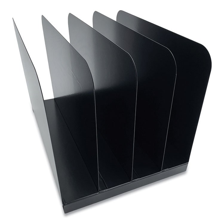THE COIN-TAINER CO., LLC Steel Vertical File Organizer, 4 Sections, Letter Size Files, 11 x 11 x 7.75, Black (CTXHASZ0147)