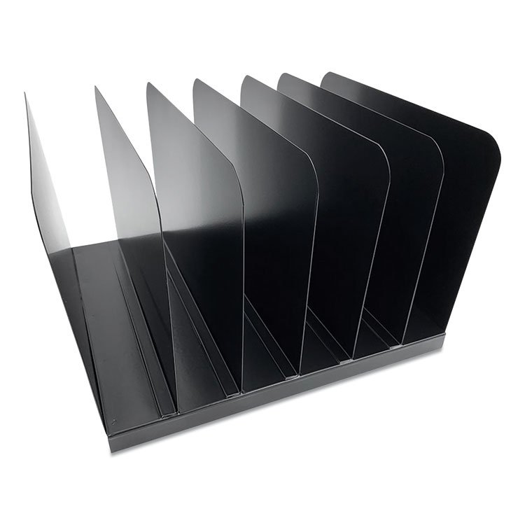 THE COIN-TAINER CO., LLC Steel Vertical File Organizer, 6 Sections, Letter Size Files, 11 x 12 x 8, Black (CTXHASZ0144)
