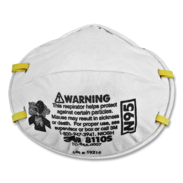 3M/COMMERCIAL TAPE DIV. N95 Particulate Respirator 8110S, Half Facepiece, Small, 160/Carton (MMM54305)