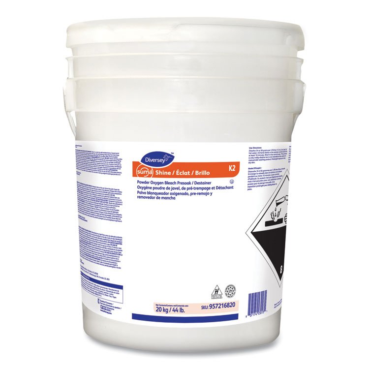 DIVERSEY Suma Shine K2 Pre-Soaks with Bleach, Unscented, 44 lb Pail (DVS957216820)