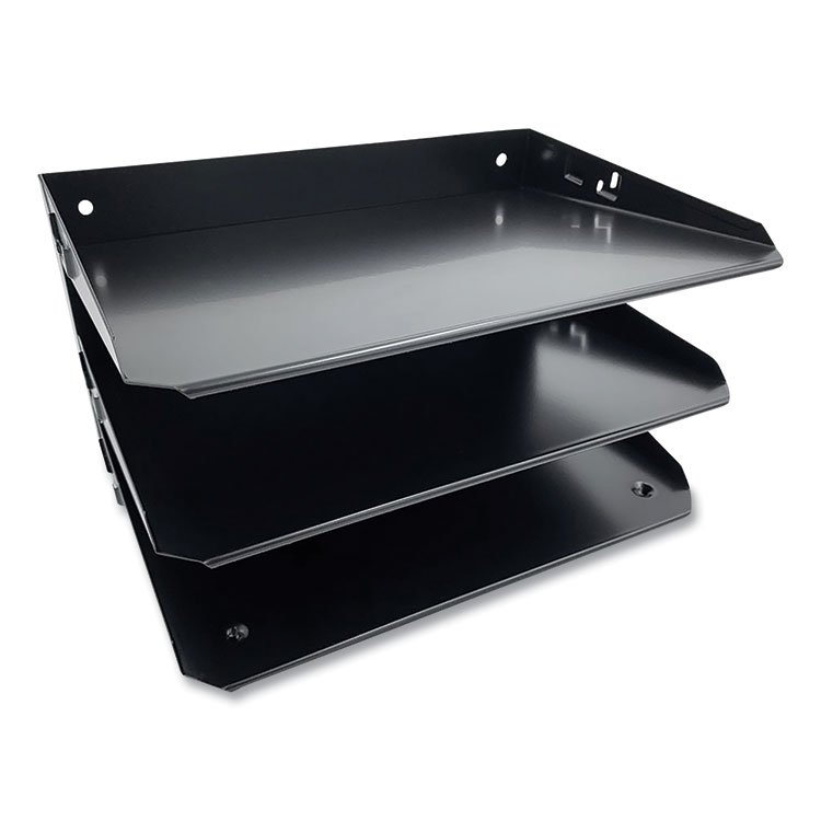 THE COIN-TAINER CO., LLC Steel Horizontal File Organizer, 3 Sections, Letter Size Files, 12 x 8.75 x 6, Black (CTXHASZ0159)
