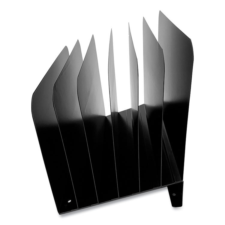 THE COIN-TAINER CO., LLC Steel Vertical File Organizer, Inclined, 6 Sections, Letter Size Files, 8 x 11 x 10.25, Black (CTXHASZ0174)