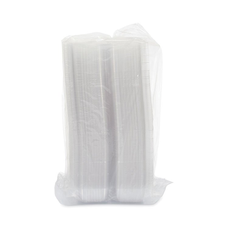 DART StayLock Clear Hinged Lid Containers, 4.5 x 8.5 x 3.6, Clear, Plastic, 250/Carton (DCCC19UT1)