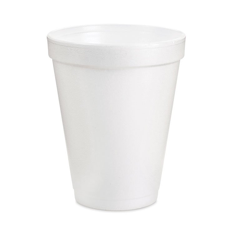 DART Small Foam Drink Cups, 12 oz, White, 24/Bag, 12 Bags/Carton (DCC12JP24)