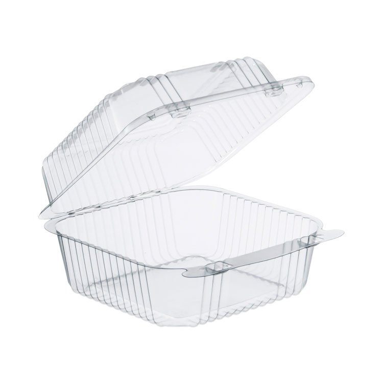 DART StayLock Clear Hinged Lid Containers, 6.5 x 6.1 x 3, Clear, Plastic, 125/Pack, 4 Packs/Carton (DCCC25UT1)
