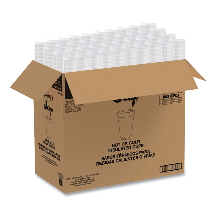 DART Breeze Hot/Cold Insulated Foam Drinking Cups, 16 oz, Purple/White/Blue, 1,000/Carton (DCC16J16B)