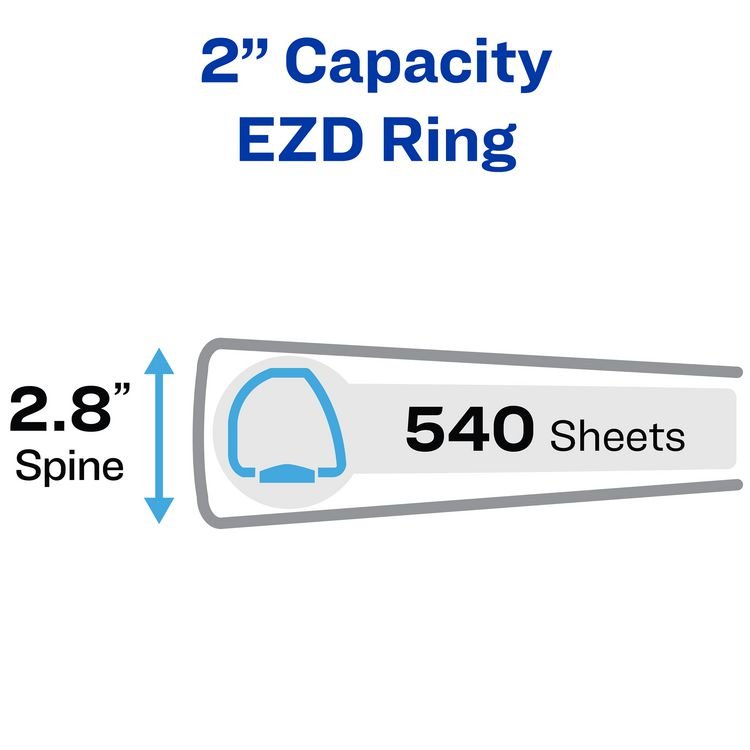 AVERY PRODUCTS CORPORATION Heavy-Duty View Binder with DuraHinge and One Touch EZD Rings, 3 Rings, 2" Capacity, 11 x 8.5, Purple, 6/Carton (AVE79777CT)